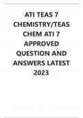 ATI TEAS 7  CHEMISTRY/TEAS  CHEM ATI 7  APPROVED  QUESTION AND  ANSWERS LATEST  20231842