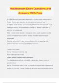 Healthstream Exam Questions and Answers 100% Pass