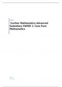 AS  Further Mathematics Advanced Subsidiary PAPER 1: QUESTION PAPER 2023