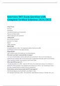 Interview DST Exam Question with Complete Verified Solutions 2024/2025