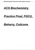 ACS Biochemistry Practice Final, FGCU, Beharry, Coticone With Complete Solution 2024