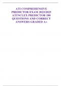 ATI COMPREHENSIVE  PREDICTOR EXAM 2023/2025 ATINCLEX PREDICTOR 180  QUESTIONS AND CORRECT ANSWERS GRADED A+