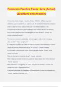 Pearson's Practice Exam - Arts (Actual) Questions and Answers