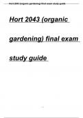 Final Exam-HORT 2043-Online Organic Gardening-Auburn with Complete Solutions