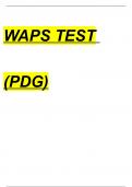 WAPS TEST (PDG) exam 2024 with verified solutions