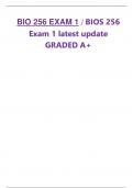 BIO 256 EXAM 1 / BIOS 256  Exam 1 latest update  GRADED A+