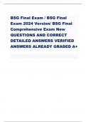 BSG Final Exam / BSG Final  Exam 2024 Version/ BSG Final  Comprehensive Exam New QUESTIONS AND CORRECT  DETAILED ANSWERS VERIFIED  ANSWERS ALREADY GRADED A+