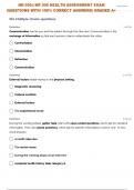 NR 305 HEALTH ASSESSMENT EXAM 1 QUESTIONS WITH 100% CORRECT ANSWERS
