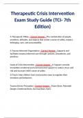 Therapeutic Crisis Intervention Exam Study Guide (TCI- 7th Edition)
