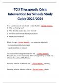 TCIS Therapeutic Crisis Intervention for Schools Study Guide 2023/2024