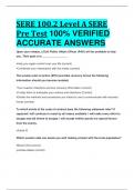 BEST ANSWERS SERE 100.2 Level A SERE Pre Test 100% VERIFIED  ACCURATE ANSWERS