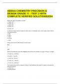 ABEKA CHEMISTRY PRECISION & DESIGN GRADE 11 - TEST 2 WITH COMPLETE VERIFIED SOLUITONS