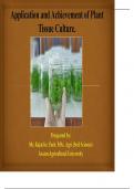 Tissue culture and its application for propagation of plants 