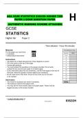 AQA GCSE STATISTICS 8382/2H HIGHER TIER PAPER 2 EXAM QUESTION PAPER  (AUTHENTIC MARKING SCHEME ATTACHED)