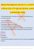 HESI PHARMACOLOGY LATEST UPDATED 175 QUESTIONS AND ANSWERS 2024.