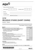 AQA GCSE RELIGIOUS STUDIES (SHORT COURSE) 8061/5 Section 5 Themes Question Paper & Mark scheme (Merged) June 2023