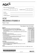 AQA GCSE RELIGIOUS STUDIES A 8062/15 Paper 1: Islam Question Paper & Mark scheme (Merged) June 2023