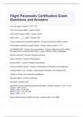 Flight Paramedic Certification Exam Questions and Answers