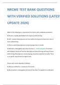 NRCME TEST BANK QUESTIONS WITH VERIFIED SOLUTIONS (LATEST UPDATE 2024)