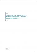 Edexcel GCE In AS Mathematics (8MA0) Paper 01  MARK SCHEME 2023