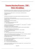 Trauma Nursing Process - TNP - TNCC 9th Edition questions and verified answers