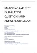 LATEST 2024 Medication Aide TEST EXAM LATEST QUESTIONS AND ANSWERS GRADED A+
