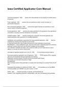 Iowa Certified Applicator Core Manual  Questions And Answers