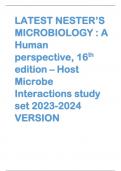 LATEST NESTER’S MICROBIOLOGY : A Human perspective, 16th  edition – Host Microbe Interactions study set 2023-2024 VERSION