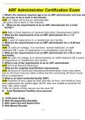 ARF Administrator Certification Exam Questions and Answers (2024 / 2025) (Verified Answers)PDF