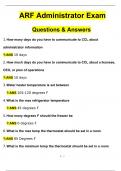 ARF Administrator Exam Questions and Answers (2024 / 2025) (Verified Answers)PDF