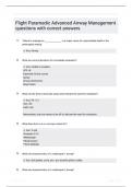 Flight Paramedic Advanced Airway Management questions with correct answers