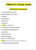 CWEA E-I 2 Study Guide Questions and Answers (2024 / 2025) (Verified Answers)PDF