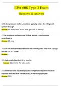 EPA 608 Type 3 Questions and Answers (2024 / 2025) (Verified Answers)PDF