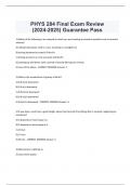 PHYS 284 Final Exam Review (2024-2025) Guarantee Pass