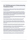 CLC 059 Management of Subcontracting Compliance Exam 2024 Questions and Answers