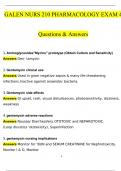 Galen NURS 210 pharm exam 4 Questions and Answers (2024 / 2025) (Verified Answers)PDF