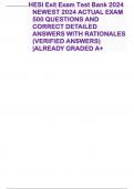 HESI Exit Exam Test Bank 2024  NEWEST 2024 ACTUAL EXAM  500 QUESTIONS AND  CORRECT DETAILED  ANSWERS WITH RATIONALES  (VERIFIED ANSWERS)  |ALREADY GRADED A+ 