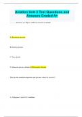 Aviation Unit 3 Test Questions and  Answers Graded A+