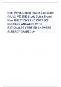 Hesi Psych Mental Health Exit Exam  (V1, V2, V3) (TB) Study Guide Brand  New QUESTIONS AND CORRECT  DETAILED ANSWERS WITH  RATIONALES VERIFIED ANSWERS ALREADY GRADED A+