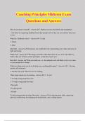 Coaching Principles Midterm Exam Questions and Answers