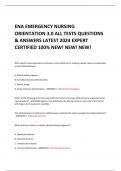  ENA EMERGENCY NURSING  ORIENTATION 3.0 ALL TESTS QUESTIONS & ANSWERS LATEST 2024 