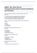 ABSA 4th Class Part B - Comprehensive Exam 4 Exam Questions and Answers