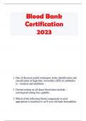 Blood Bank Certification 2023