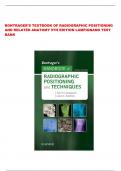 BONTRAGER'S TEXTBOOK OF RADIOGRAPHIC POSITIONING AND RELATED ANATOMY 9TH EDITION LAMPIGNANO TEST BANK