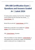 BUNDLE FOR EPA 608 Certification Exam | Questions and Answers Graded A+ | Latest 2024 | Download to Score A+ 