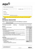 2023 AQA GCSE PHYSICAL EDUCATION 8582/1 Paper 1 The human body and movement in physical activity and sport Question Paper & Mark scheme (Merged) June 2023 [VERIFIED]