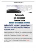 Colorado life Insurance Master Exam 1-50 Questions with Certified Solutions Updated 2024. 