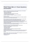 PEAK Pilates Mat Lvl 1 Exam Questions and Answers 2024