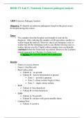 BIOD 171 Lab 9 - Notebook Unknown pathogen analysis AH09 Unknown Pathogen Analysis Objective: To identify an unknown pathogen(s) based on the given assays developed during this course. Notes: • Two samples from the hospital was brought to your lab for dia