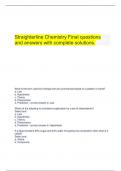   Straighterline Chemistry Final questions and answers with complete solutions.